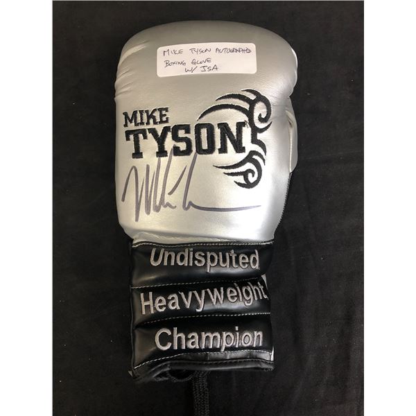 MIKE TYSON AUTOGRAPHED SILVER BOXING GLOVE (JSA COA)