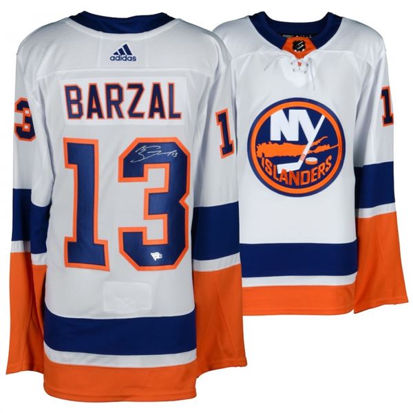 MATHEW BARZAL AUTOGRAPHED NEW YORK ISLANDERS ADIDAS ON-ICE STYLE JERSEY (FANATICS COA)