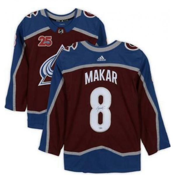 CALE MAKAR AUTOGRAPHED COLORADO AVALANCHE ADIDAS ON-ICE STYLE JERSEY (FANATICS COA)