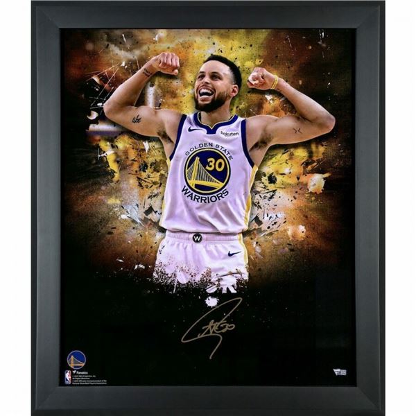 STEPHEN CURRY SIGNED GOLDEN STATE WARRIORS 20X24 CUSTOM FRAMED PHOTO (FANATICS HOLOGRAM)