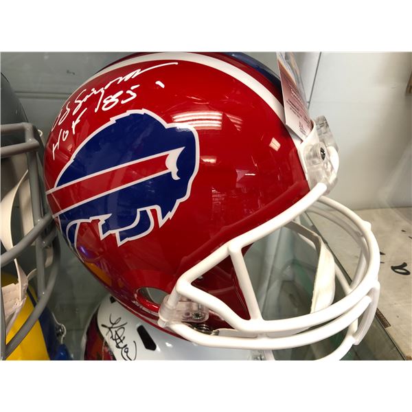 O.J. SIMPSON BUFFALO BILLS "HOF 85" SIGNED RED THROWBACK 87-01 FULL-SIZE REP HELMET (JSA COA)