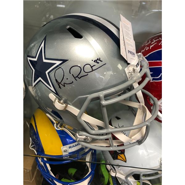 MICHAEL IRVIN SIGNED DALLAS COWBOYS SILVER FULL SIZE SPEED REP HELMET (BECKETT COA)