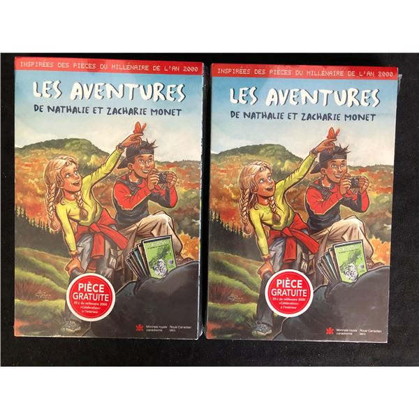 (2X) R.C.M. ''LES AVENTURES DE NATHALIE ET ZACHARIE MONET'' COMMEMORATIVE CHILDREN COIN SET