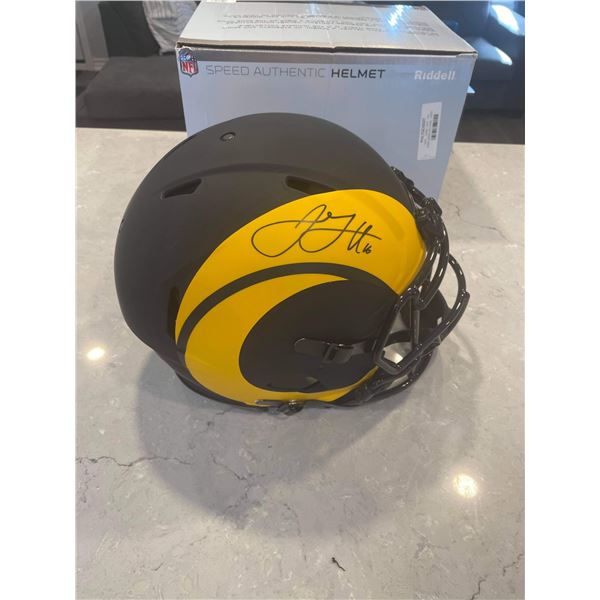 JARED GOFF AUTOGRAPHED LA RAMS FULL-SIZE ECLIPSE SPEED AUTHENTIC HELMET (JSA COA)