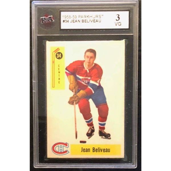 1958-59 PARKHURST #34 JEAN BELIVEAU (KSA 3)