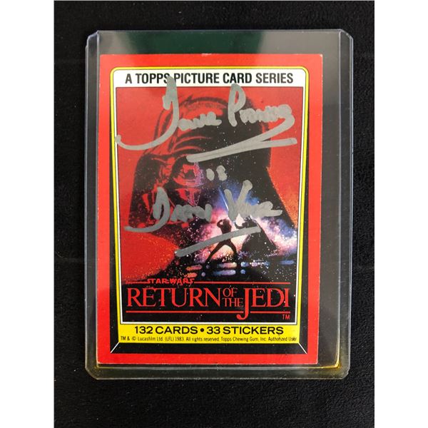 DAVID PROWSE AUTOGRAPHED "STAR WARS" TRADING CARD