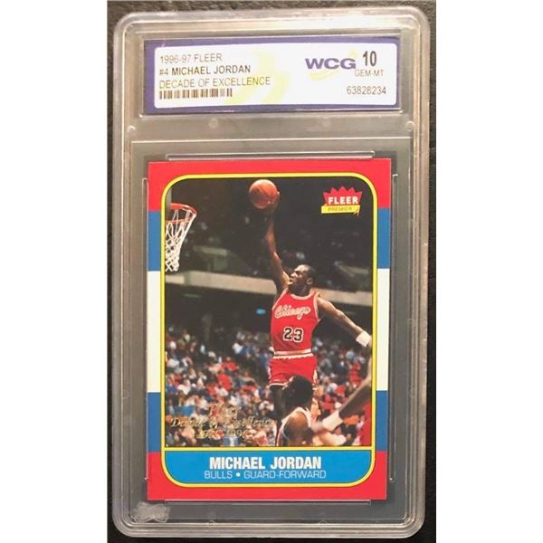 1996-97 FLEER #4 MICHAEL JORDAN DECADE OF EXCELLENCE (WCG 10)