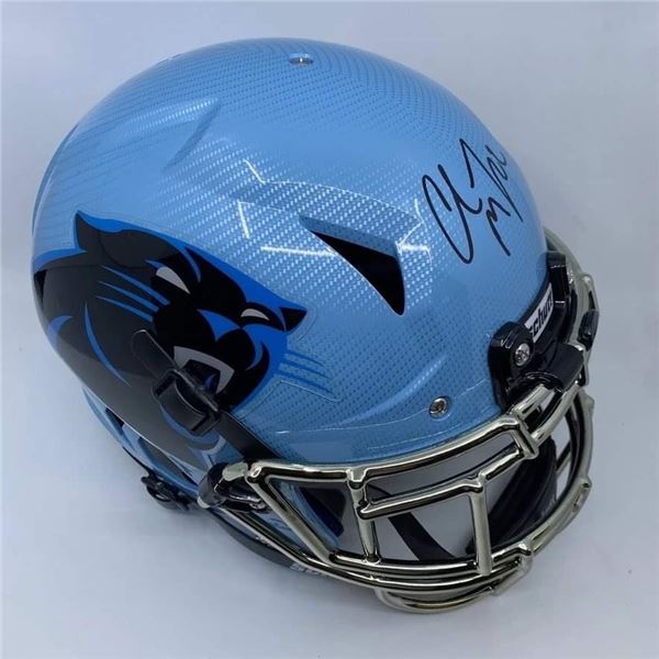 CHRISTIAN McCAFFREY SIGNED PANTHERS FULL-SIZE SPEED REP HELMET (COA)