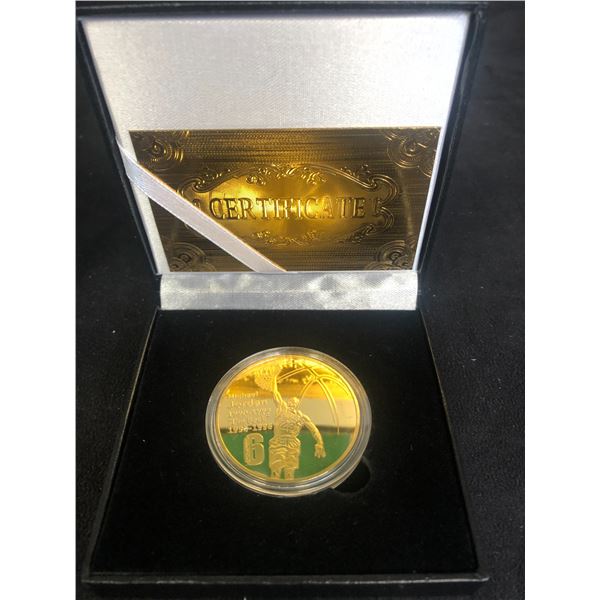 MICHAEL JORDAN GOLD PLATED COIN w/ CERTIFICATE