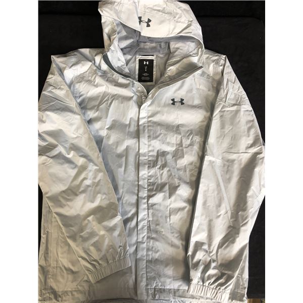 MEN'S UNDER ARMOUR WHITE WINDBREAKER JACKET (SIZE LGE)