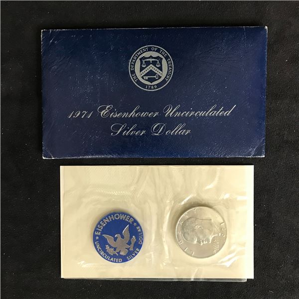 1971 EISENHOWER UNCIRCULATED SILVER DOLLAR COIN