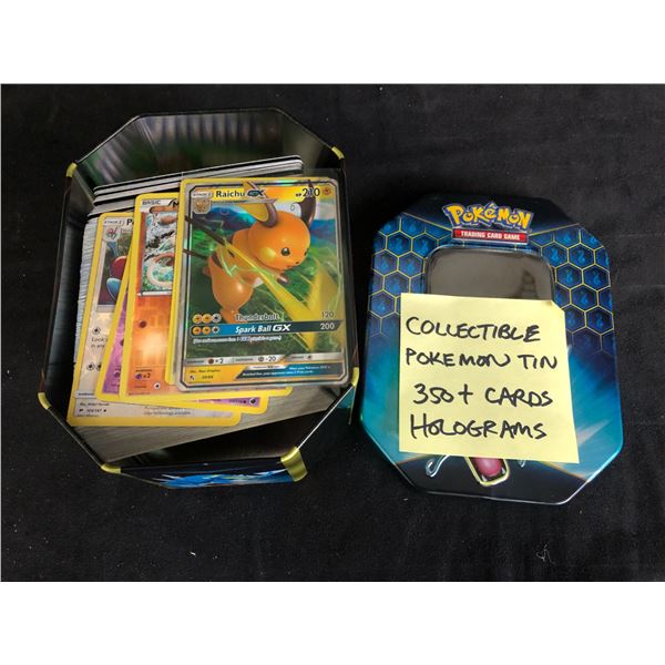 COLLECTIBLE POKEMON TIN/ 350+ CARDS HOLOGRAMS