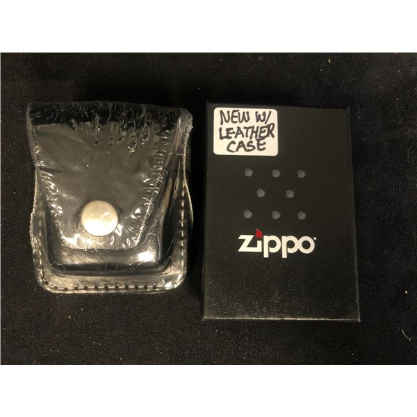 NEW ZIPPO LIGHTER w/ LEATHER CASE