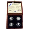 Image 1 : 1992 (No Date) Bavarian Mint 4-coin John F. Kennedy Commemorative Fine Silver Set in Deluxe Display 