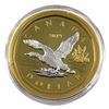 Image 1 : *2019 Canada $1 Big Coin Reverse Gold Plated 5oz Fine Silver Coin Encapsulated in Supplied Holding T