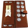Image 2 : Estate Lot of 21x 1987-2010 Canada Proof Silver Dollars Encapsulated in Genuine Leather RCM Display 