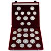 Image 1 : 1980 Russia Moscow Olympics Full 28-coin 14x 5 & 14x 10 Roubles Silver Set in Original Display Case 