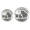 Image 1 : 2021 Australia 1/2oz & 1oz Year of the Ox .9999 Fine Silver Coins in Capsules. 2pcs (TAX Exempt)