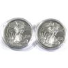 Image 1 : 2017 & 2019 USA 1oz .999 Fine Silver Eagles in Capsules (2017 is toned). 2pcs (TAX Exempt)