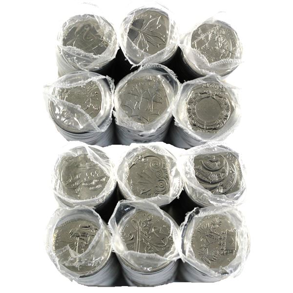 2000 Canada 25-cent Millennium Commemorative 25-cent Original Rolls of 40pcs - January to December. 