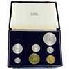Image 1 : 1964 South Africa Short Proof Set with 7 of 9 Coins in Original South Africa Mint Display Case. Very