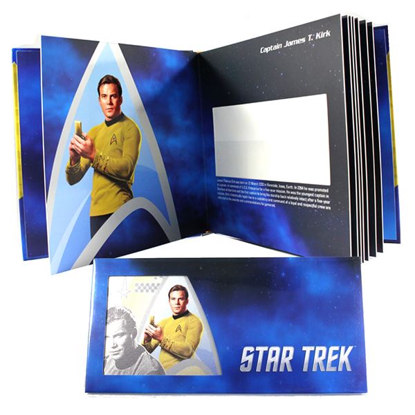 2018 Niue $1 Star Trek Collector Album with Captain Kirk 5 Gram Fine Silver Foil Note. (TAX Exempt)