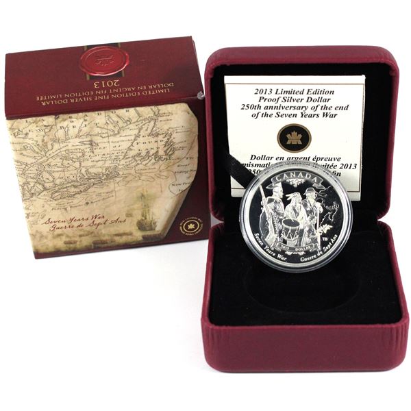 2013 Canada $1 250th Anniversary of the End of the Seven Years War Limited Edition Proof Silver Doll