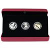Image 1 : 2015 Canada $15 Franklin Carmichael Fine Silver 3-coin Set (coins are toned and capsule is cracked).