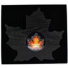Image 1 : 2016 $20 Canada's Colourful Maple Leaf Shaped Fine Silver Coin (Tax Exempt) protective case is scuff