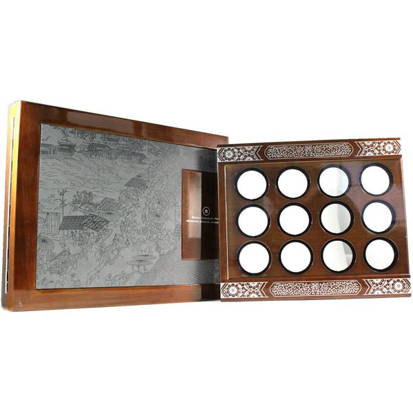 Empty 2010-2021 Silver $15 Lunar zodiac 12-Year Subscription Series Deluxe display box Issued by the