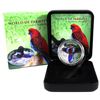 Image 1 : 2014 Cook Islands $5 World of Parrots - Crimson Rosella 3D Effect Sterling Silver Coin. The bird tha