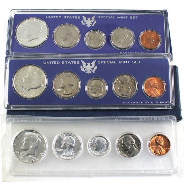 1964,1966 & 1967 United States Silver year Set. 3pcs