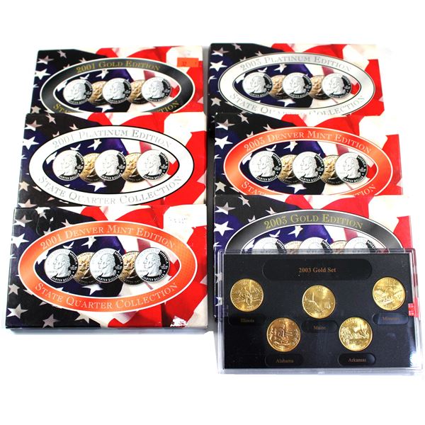 2001 & 2003 State Quarter Collection Philadelphia/Denver Mint Platinum edition collection. 6 sets