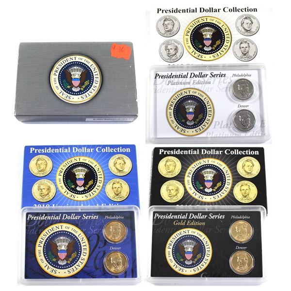 2010  Millard Fillmore Presidential Dollar Gold, Platinum and Uncirculated edition coin set