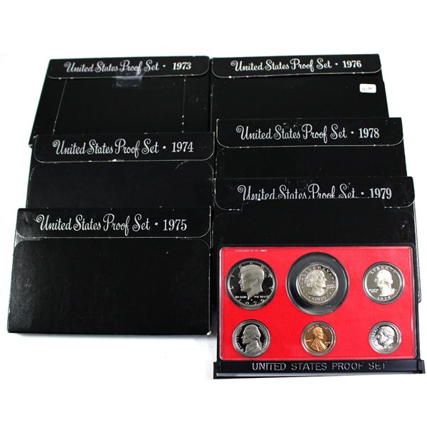 1973,1974,1975,1976,1978 & 1979 United States proof sets. 6 sets