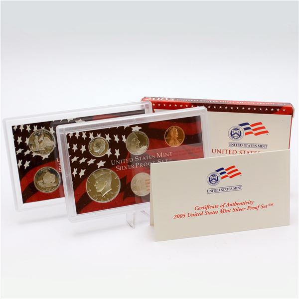 2005 United States mint 10-coin Silver Proof set with original box and COA