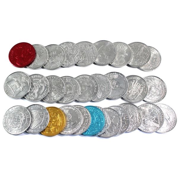 Estate Lot of Mostly Mardi Gras Aluminum Tokens from New Orleans. 30pcs