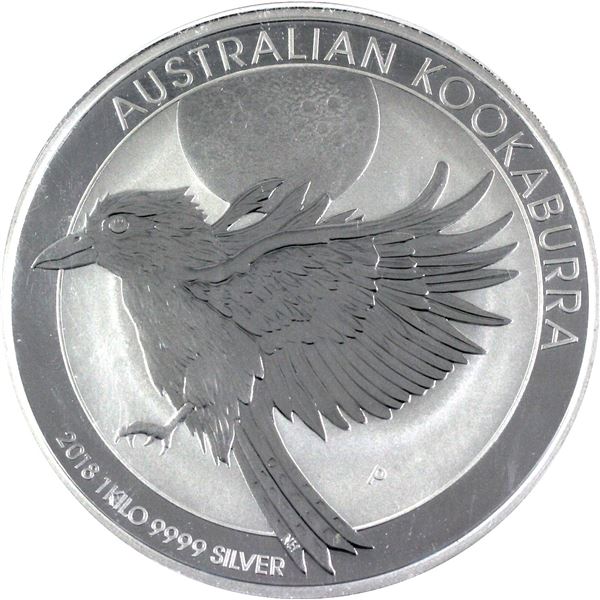 2018 Australia 1 Kilo .9999 Fine Silver Kookaburra. (TAX Exempt)