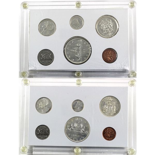 1961 & 1962 Canada 6-coin Year Sets in Hard Plastic Holders. Overall nice looking coins. 2 sets.