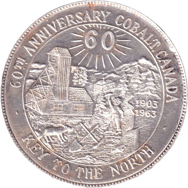 1903-1963 60th Anniversary of Cobalt Canada 'Key to the North' Struck from .999 Fine Silver Mined & 