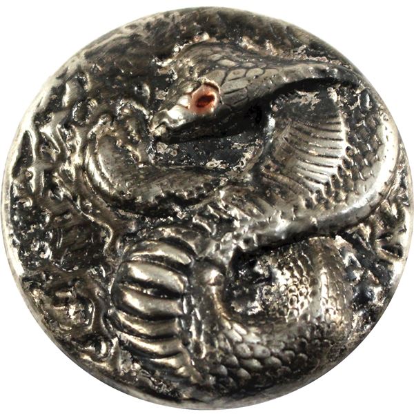 3oz Beaver Bullion Antiqued Cobra .999 Fine Silver Round with Enameled Eye. (TAX Exempt)