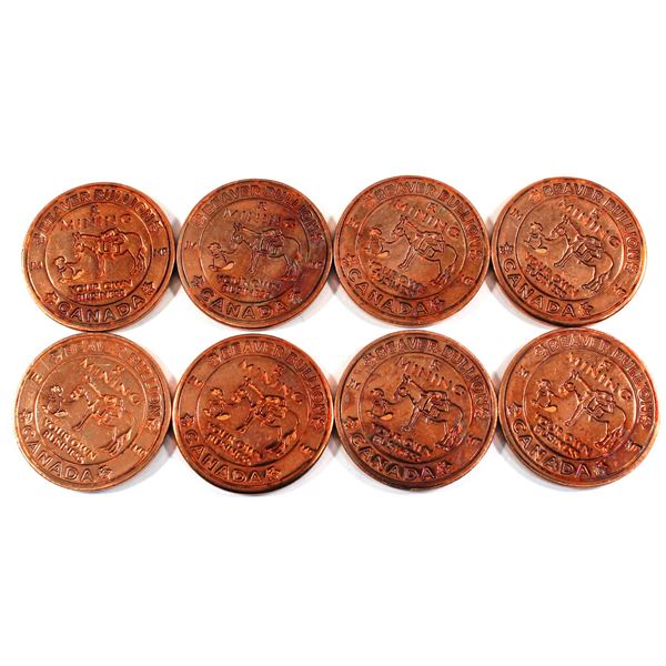 1oz Beaver Bullion - Mining Your Own Business .999 Fine Copper Rounds. 8pcs (TAX Exempt)