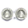 Image 2 : 2014 & 2016 China 1oz .999 Fine Silver Pandas in Capsules. 2pcs (TAX Exempt)