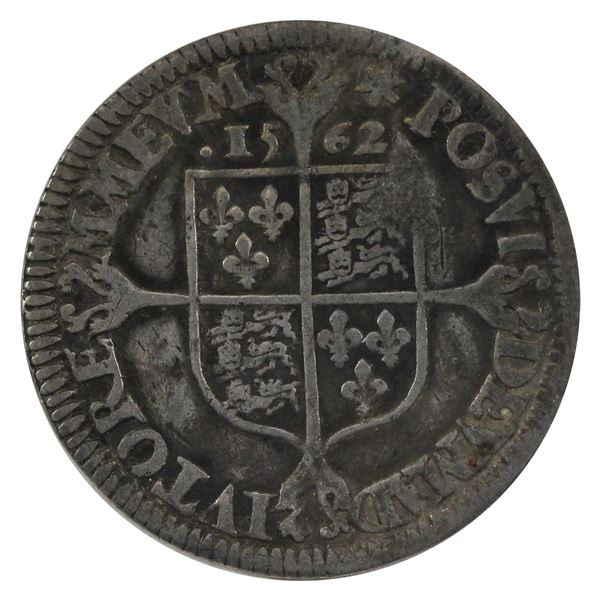 1558-1603 Great Britain, Elizabeth I, 6 Pence, Milled Coinage, MM Star, Fine.