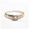 Image 1 : 14K Yellow Gold Solitaire Diamond Ring - Size 6.5.  Total weight of 1.8 grams.