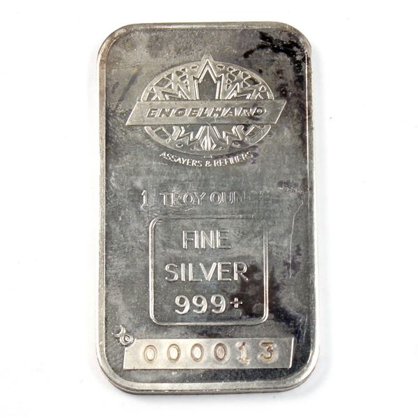 1oz Engelhard .999+ Fine Silver Bar with Blank Back and LOW Serial Number 000013!!!!! (TAX Exempt)