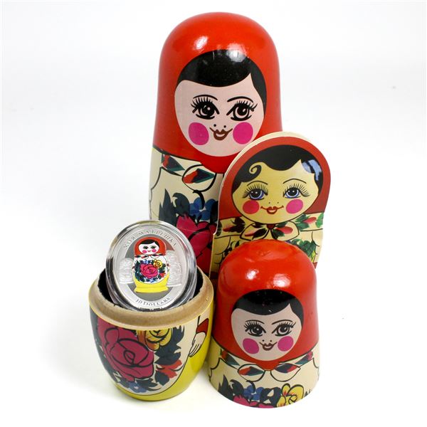 2014 Solomon Islands $10 My Matryoshka Fine Silver Coin (TAX Exempt).