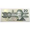 Image 2 : BC-58c 1991 Bank of Canada $20, "Unique Number"  Knight-Thiessen. S/N: AWJ9999991 A EF-AU note with 