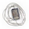 Image 1 : 1 Gram Johnson Matthey .999 Fine Silver Bar in Bezel on a Sterling Silver Chain. (TAX Exempt)