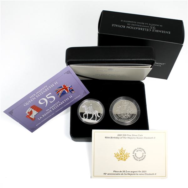 2021 Royal Celebration 2-coin Fine Silver Set Issued in a Partnership of the Royal Canadian Mint and